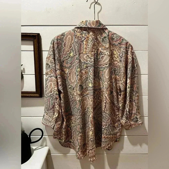 CUPIO Paisley button down shirt size Xl - Picture 9 of 10